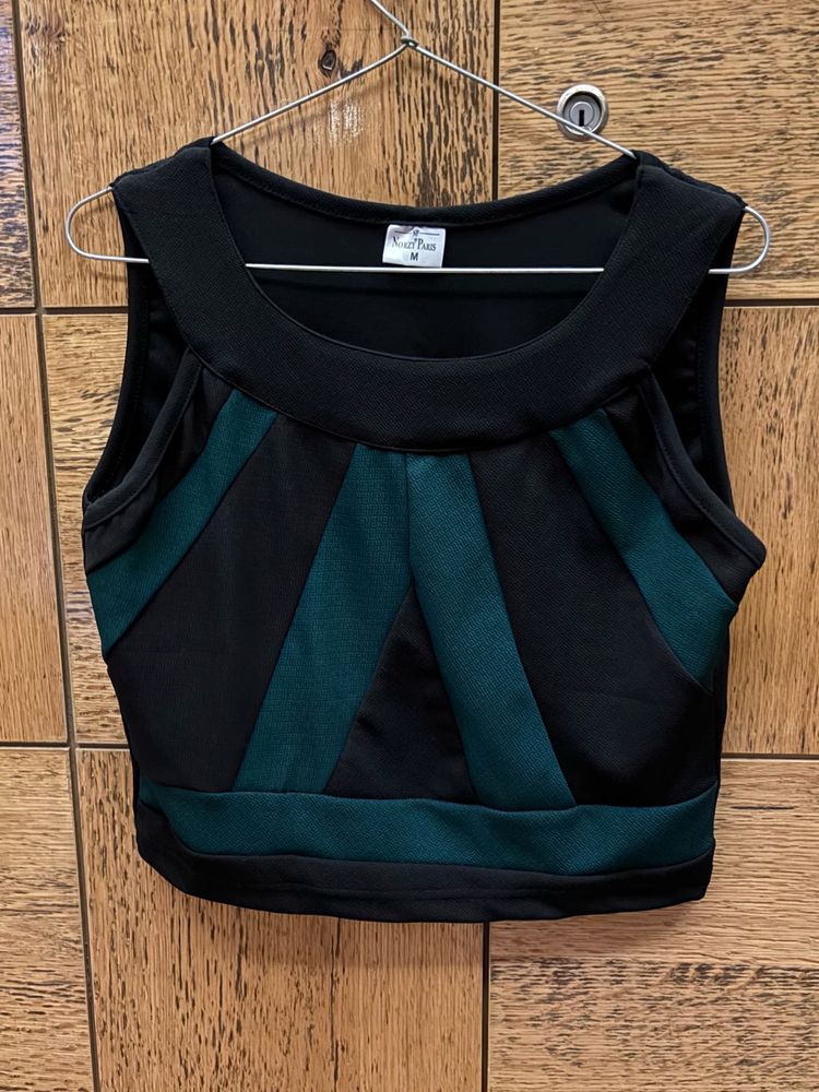 2 Stylish Sleeveless Black &amp; Teal Top