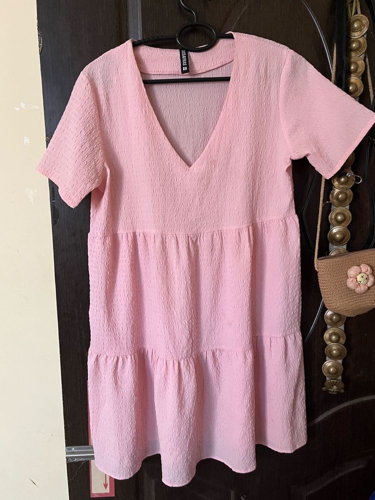 Pink Mini Babydoll Dress