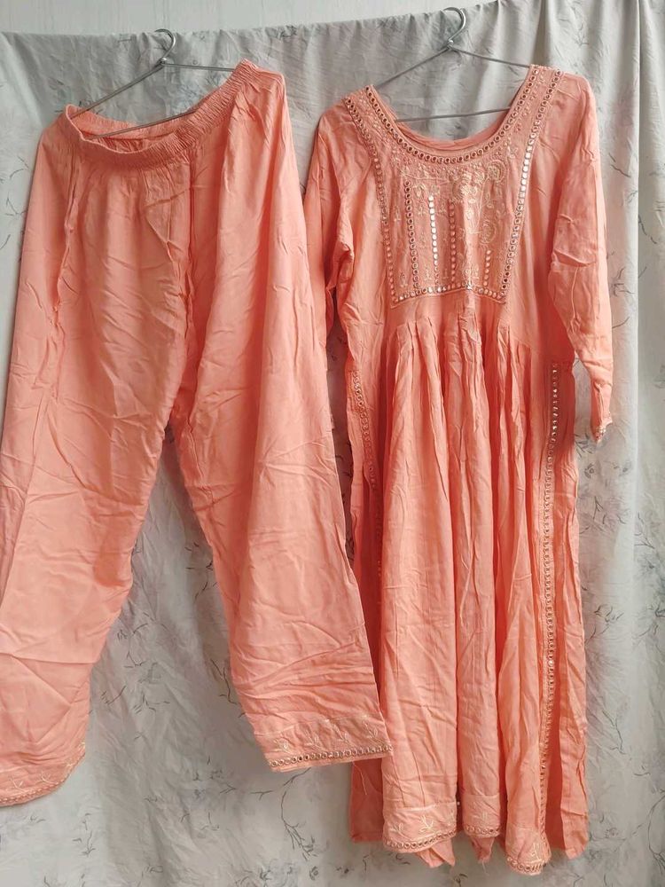 Peach Ethnic Kurta Set