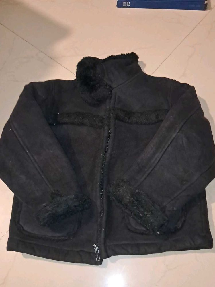 Black Faux Fur Lined Jacket