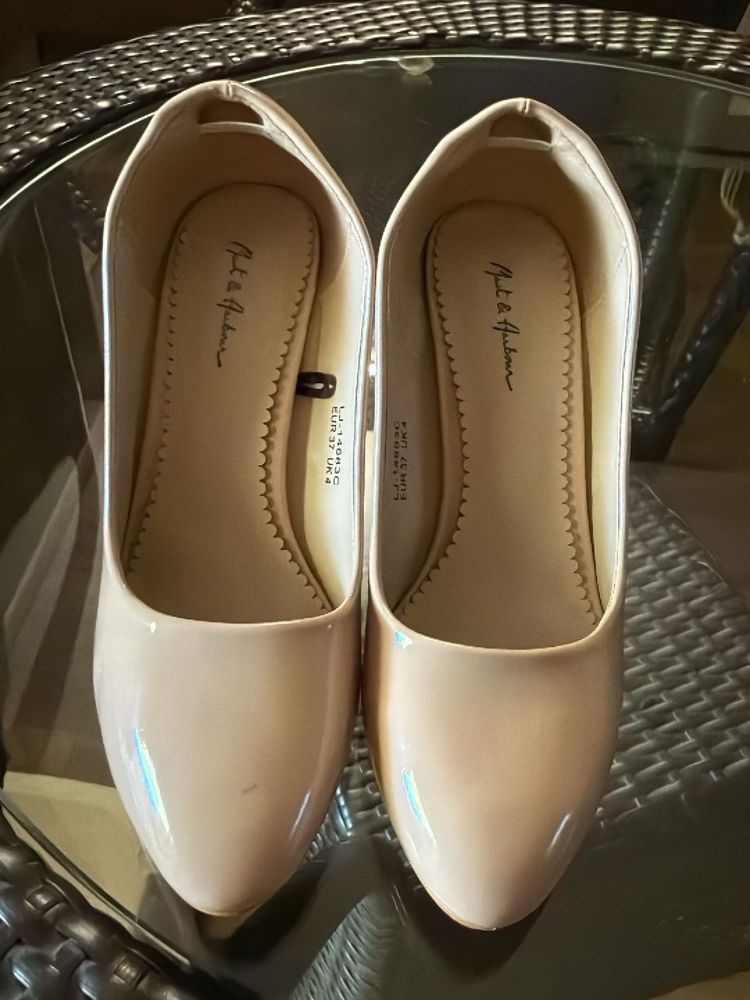 Nude Patent Ballet Flats