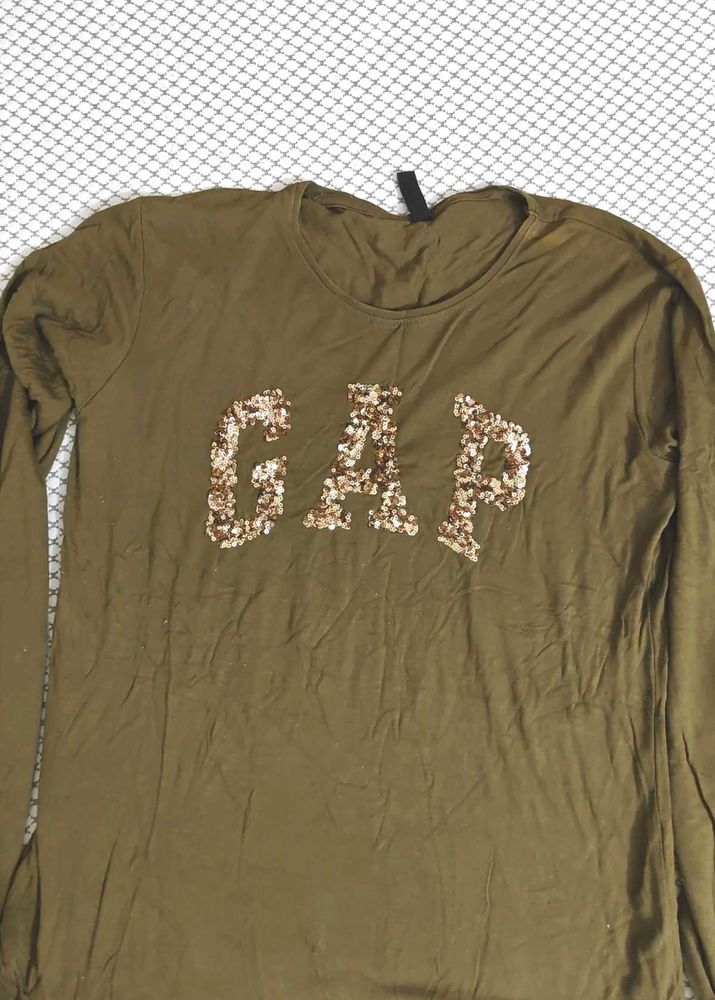 GAP Sequin Logo Long Sleeve Top