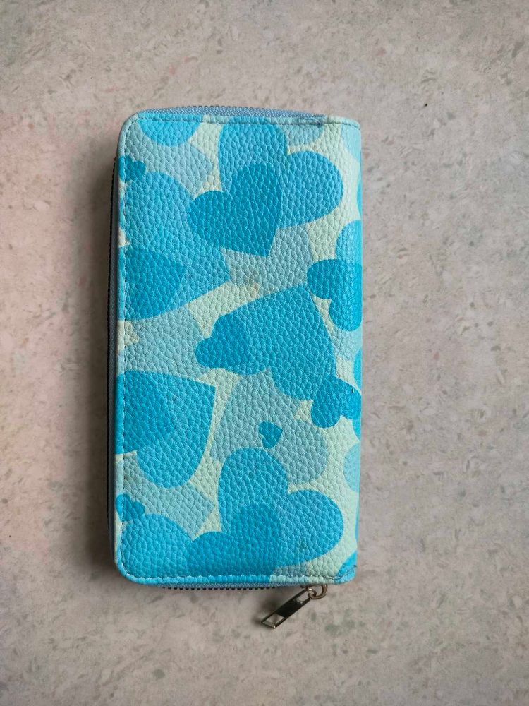 Cute Blue Heart Wallet