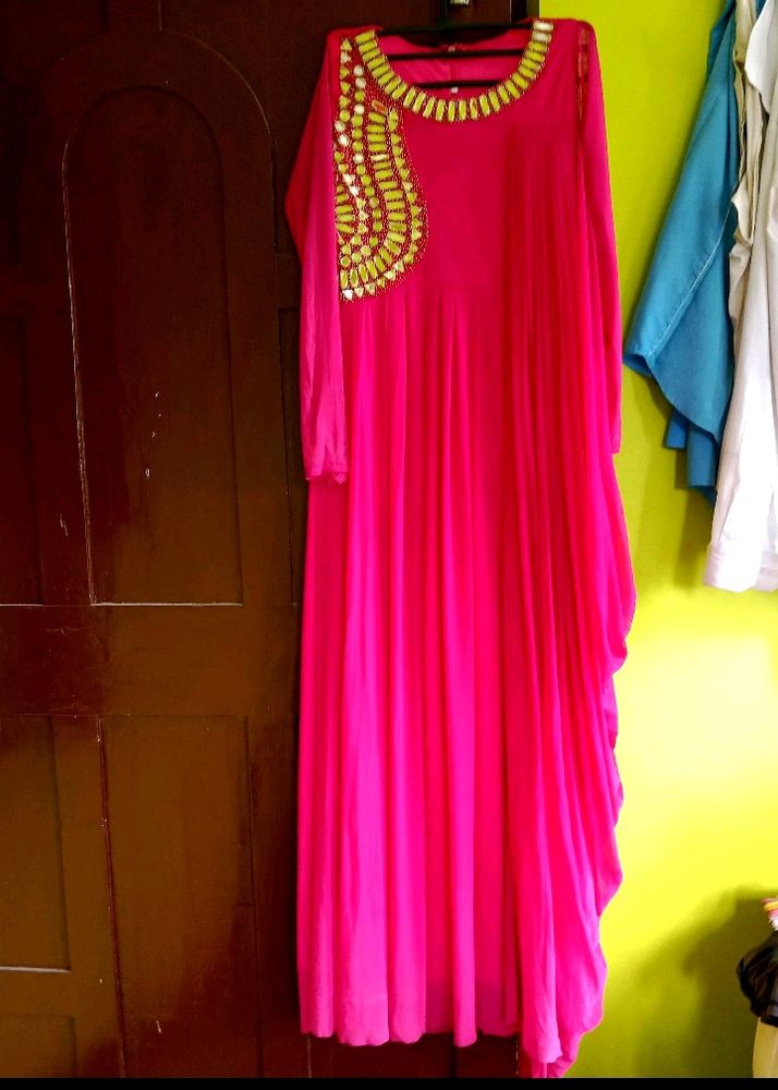 Pink Embellished Maxi Dress