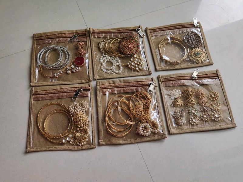 6 combo jewellery pouch