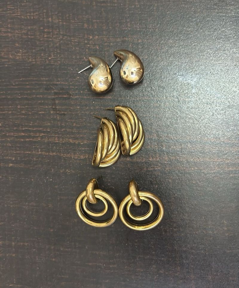Preloved (Slightly Faded) 3 Earrings Set