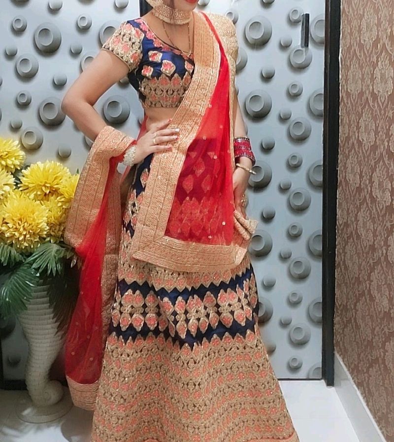 Blue Bridal Lehnga