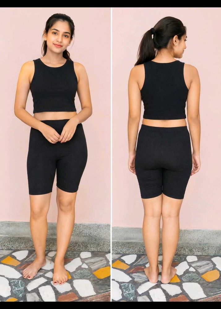 SHEIN  High-Waist Black Cycling Shorts - Size L