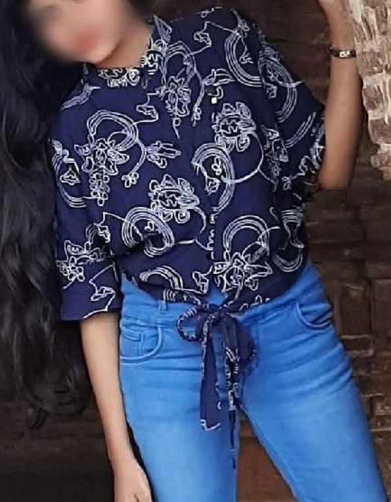 Navy Blue Wrap top
