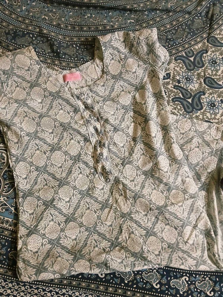 Short Sleeve Grey Kurta
