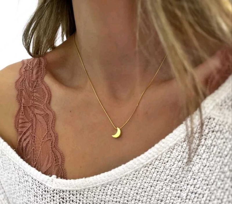 Gold Moon Pendant Necklace