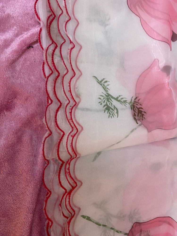 Floral organza saree
