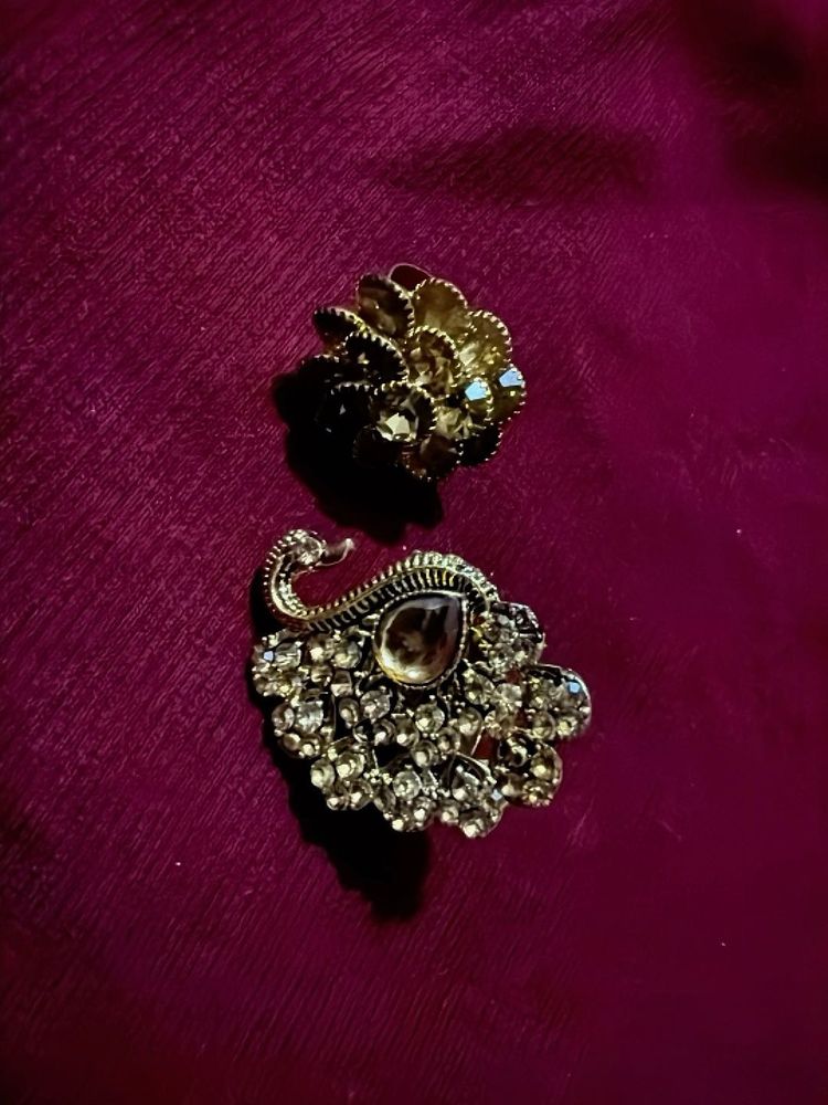 Ethnic Peacock &amp; Floral Ring Set