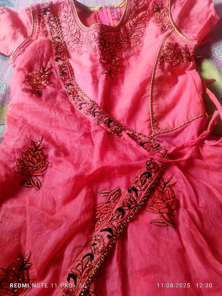 Embroidered Pink Dress