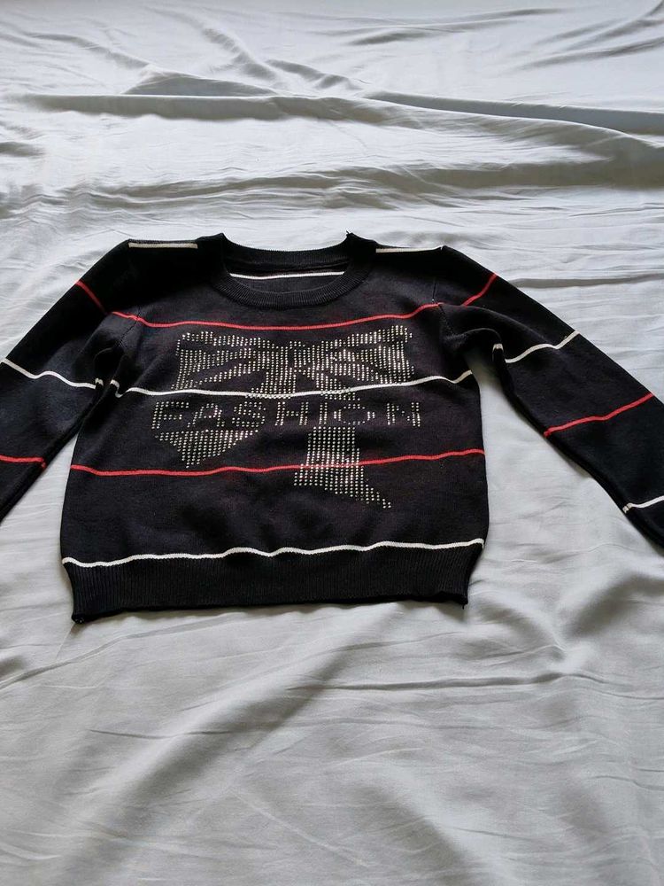 Black 'Fashion' Embellished Sweater