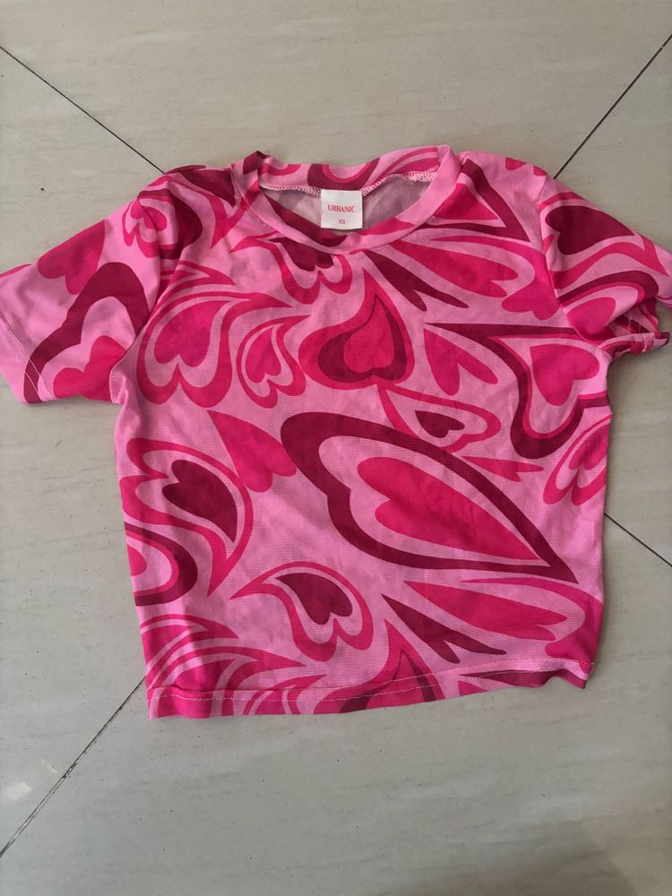 Pink Swirl Crop T-Shirt