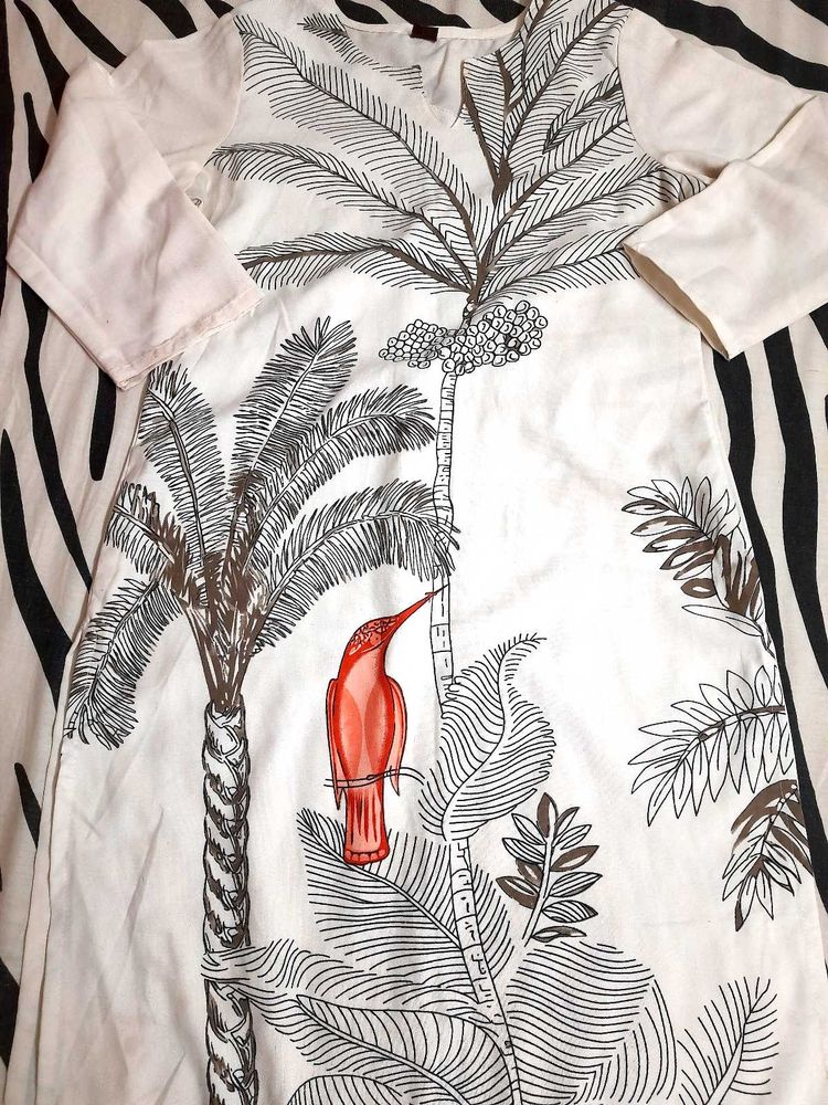 Boho Tropical Bird Print Kurta