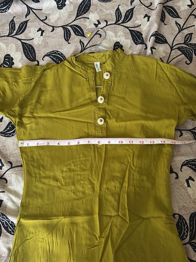 Olive Green Button-Down Kurta