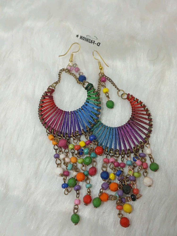 multi designer antic  lock silk handmade earrings
