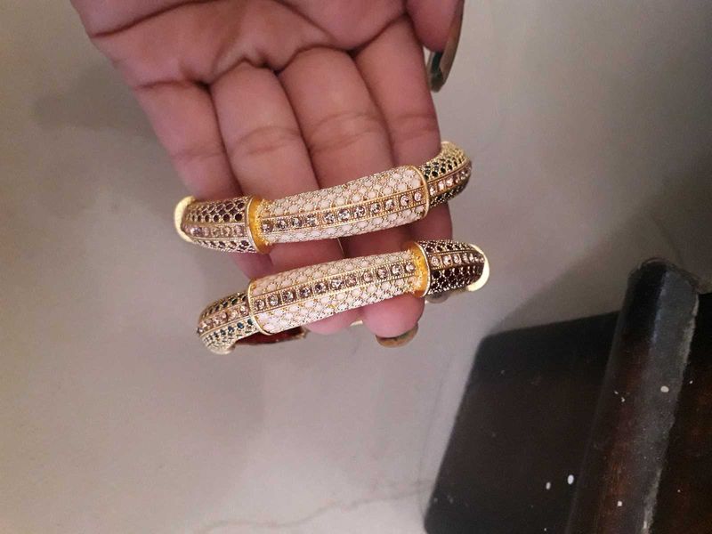 Gold-Tone Embellished Bangle Set