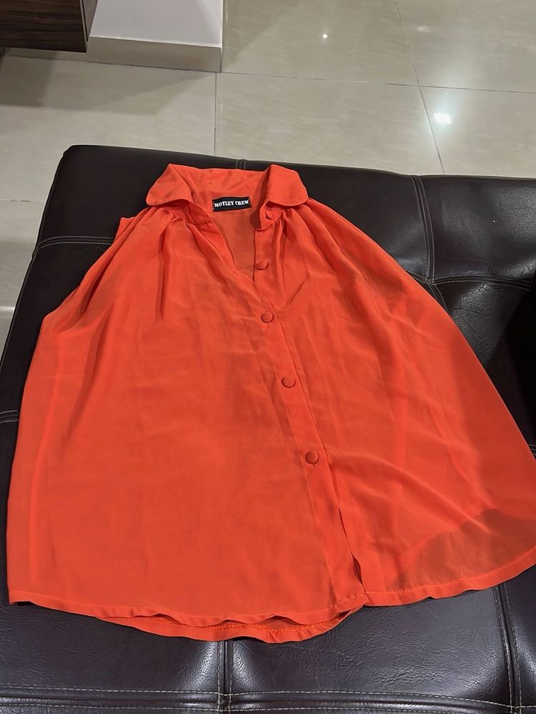 Bold orange classic top