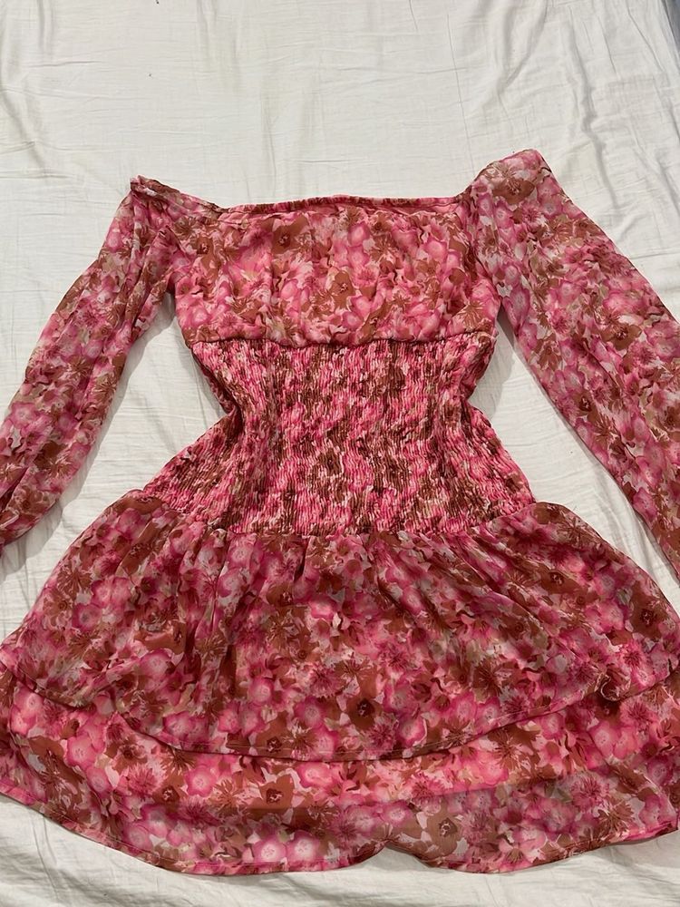VERO MODA Pink Floral Mini Dress