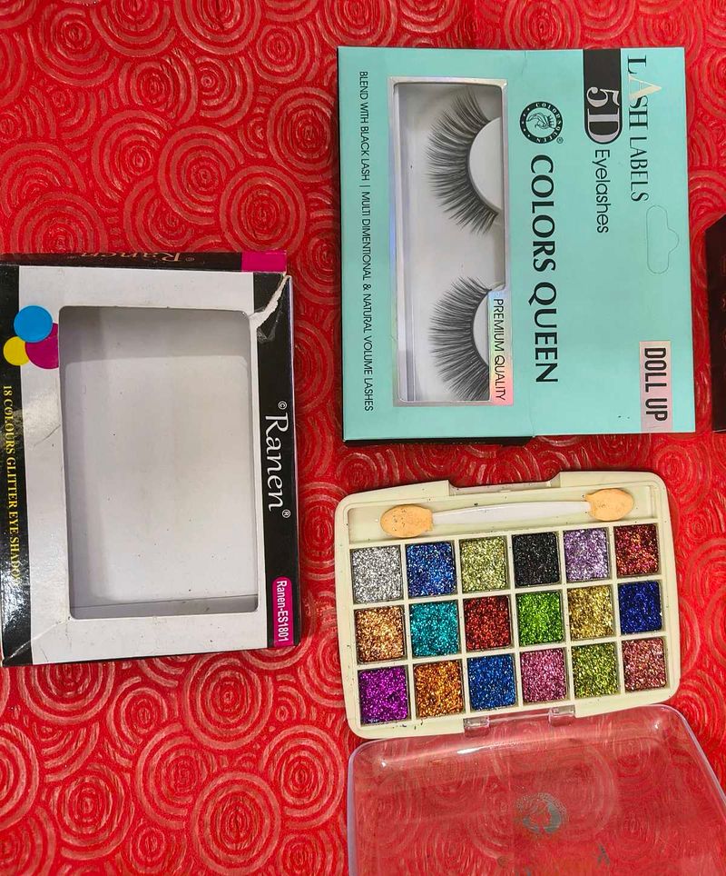 Eye makeup combo Eyeshadow, Eyelashes, Lash glue