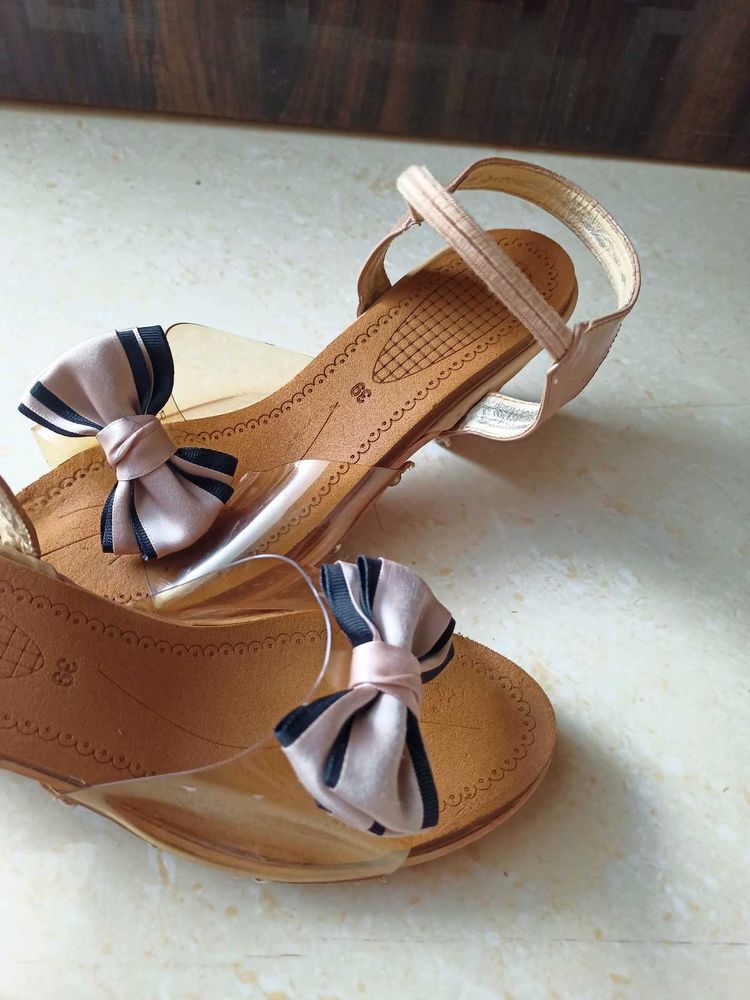 Bow Accent Transparent Sandals