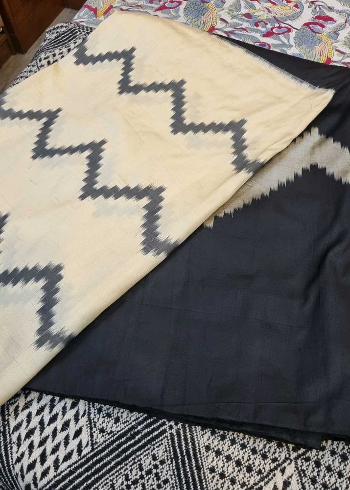 pure silk poocham palli Elegant Saree with Zigzag