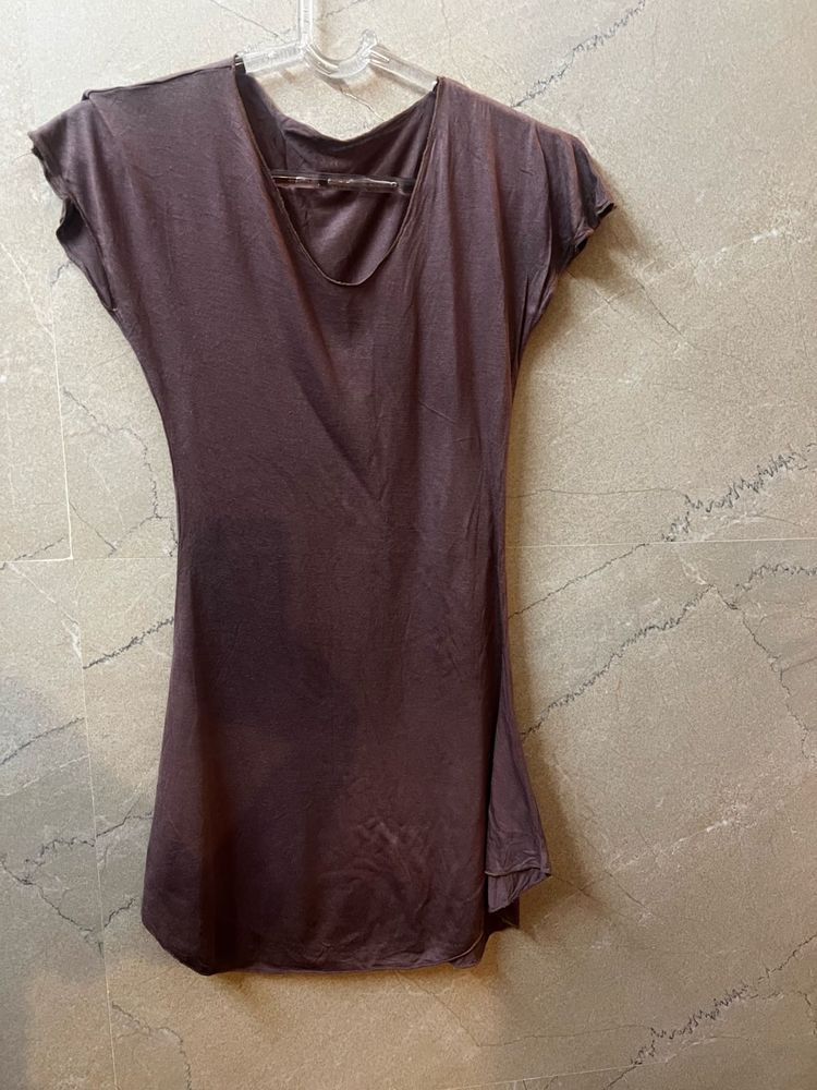 Soft Brown Cap Sleeve Tunic