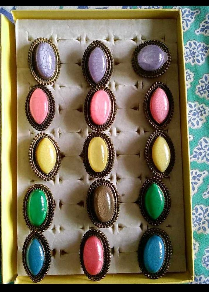 Set of Assorted Gemstone Rings