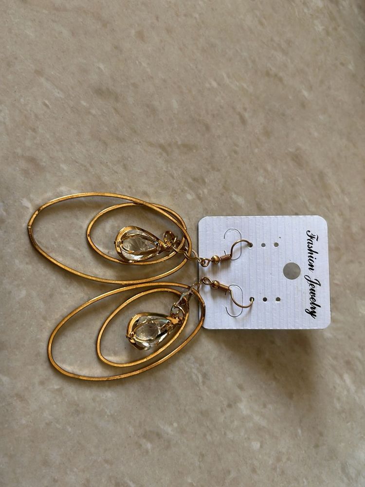 New Statement Gold Drop Earrings ne