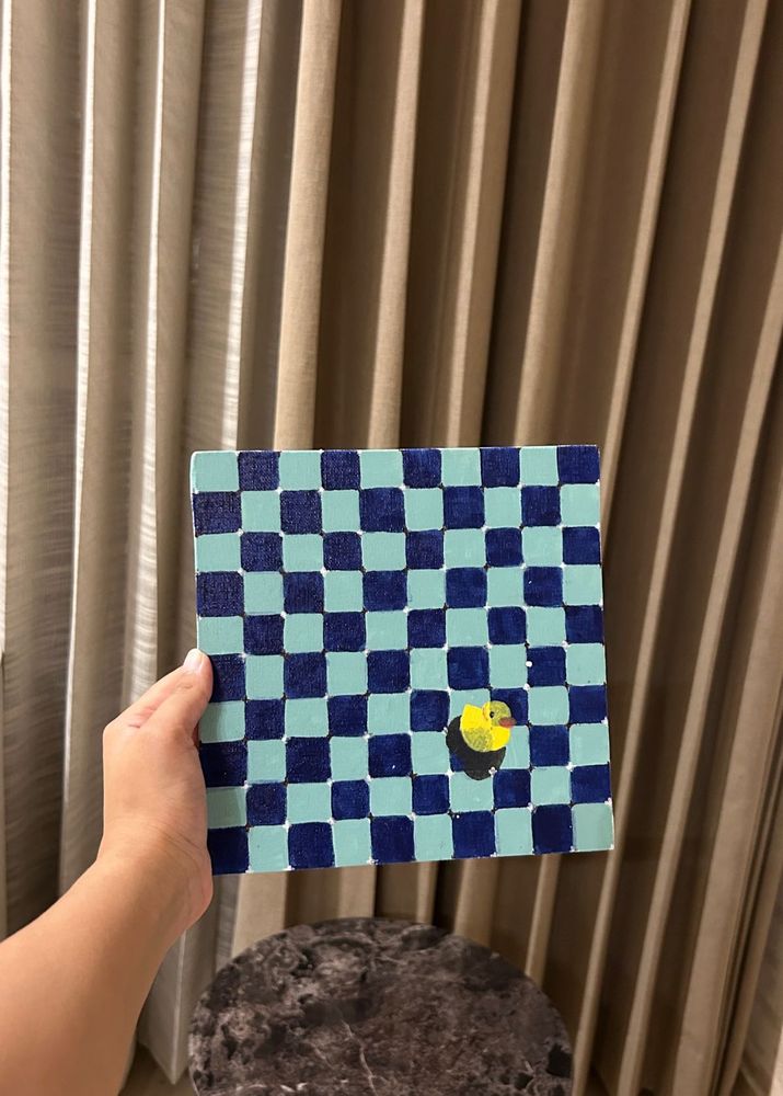 Handmade Checkered Duck Art