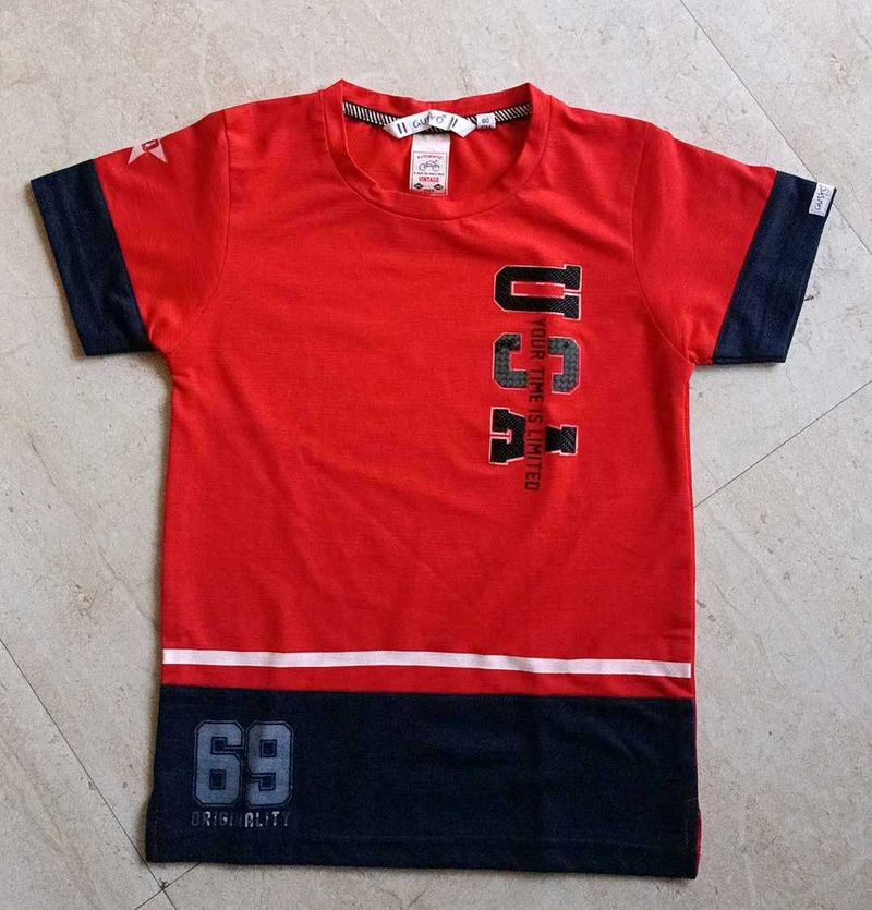 Red &amp; Navy Graphic T-Shirt