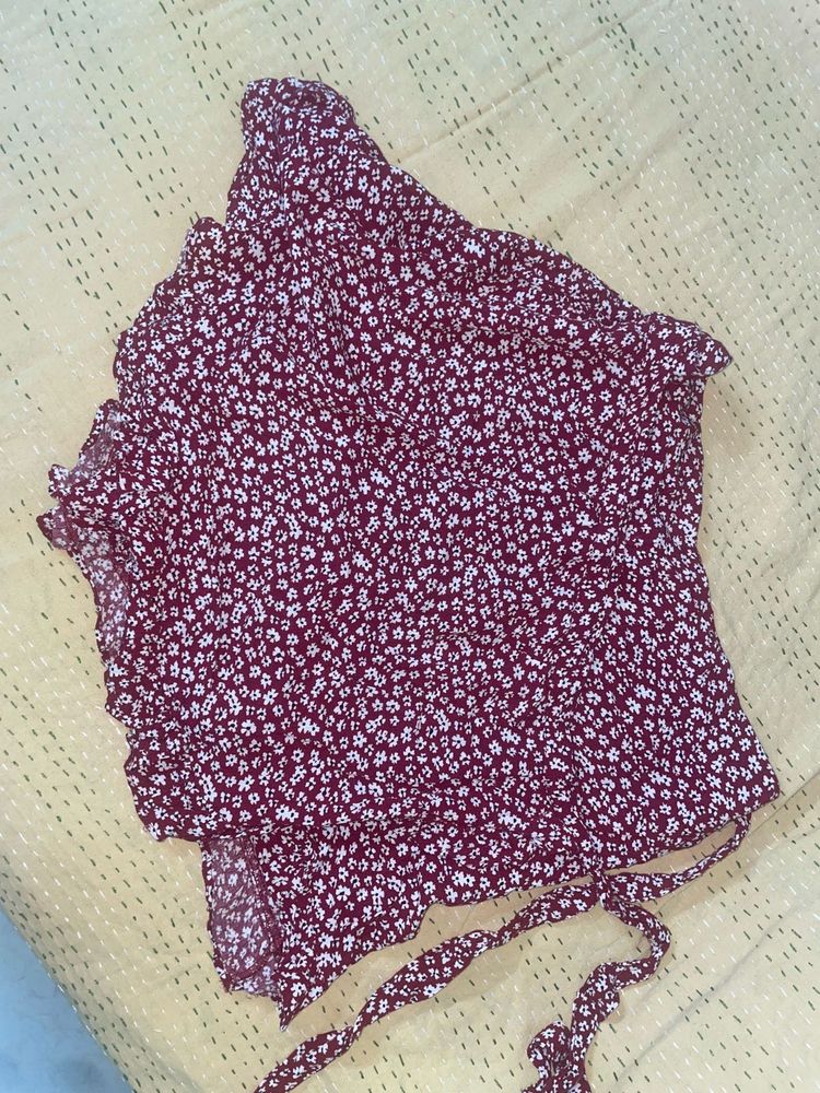 Red Floral Mini Skorts