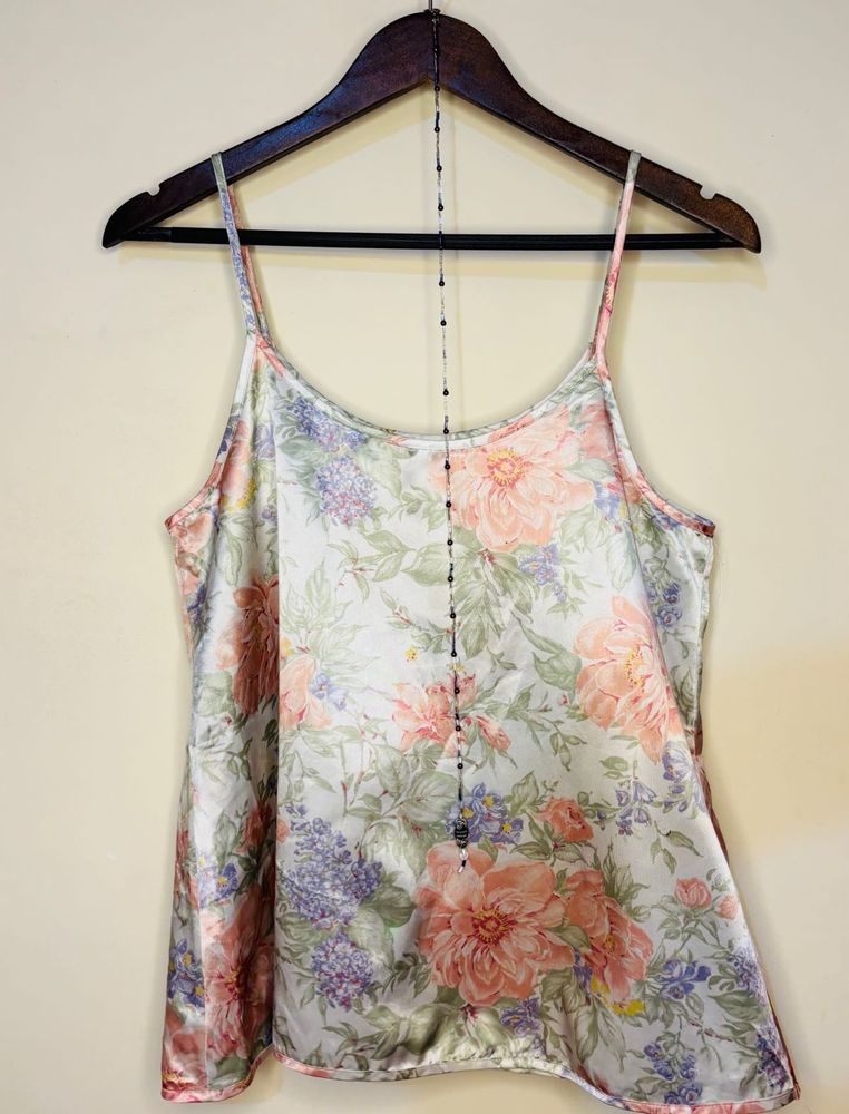 Satin Floral Cami Tank Top