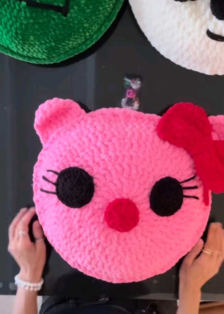 Hello Kitty Inspired Round Plush Cushion😻