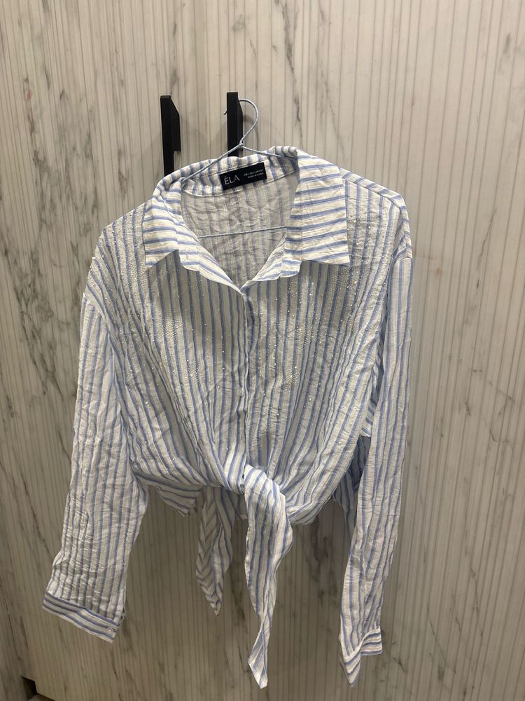 crop sparkle shirt