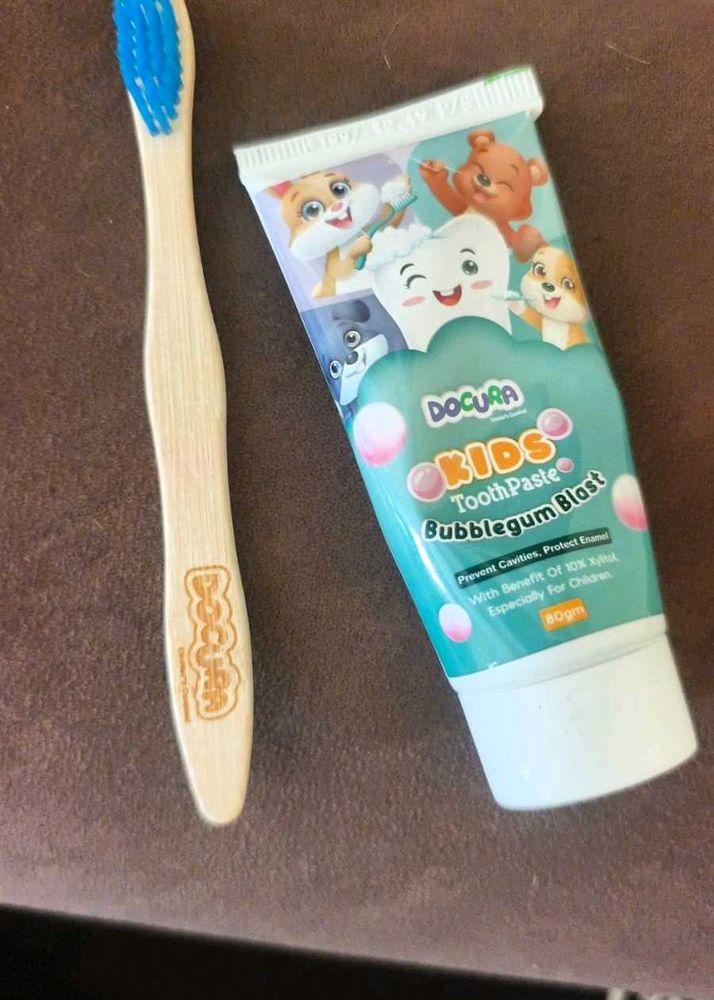New Docura Kids Toothpaste &amp; free Bamboo Toothbrus