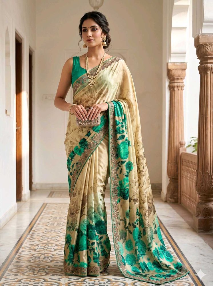 Floral Crepe Saree | Wedding Guest &amp; Festive Wear
