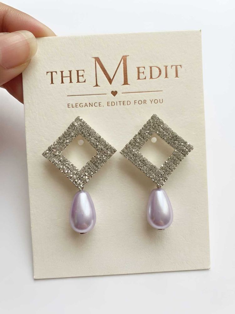 Sparkling Diamond &amp; Pearl Drop Earrings ✨