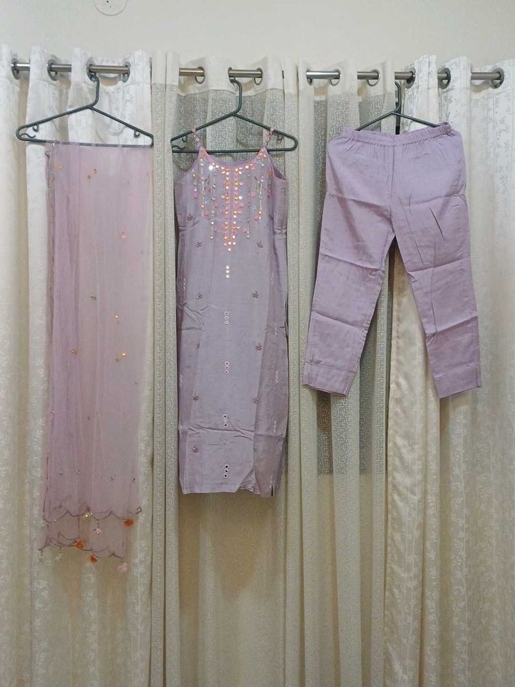 Embellished Kurta Set with Dupatta