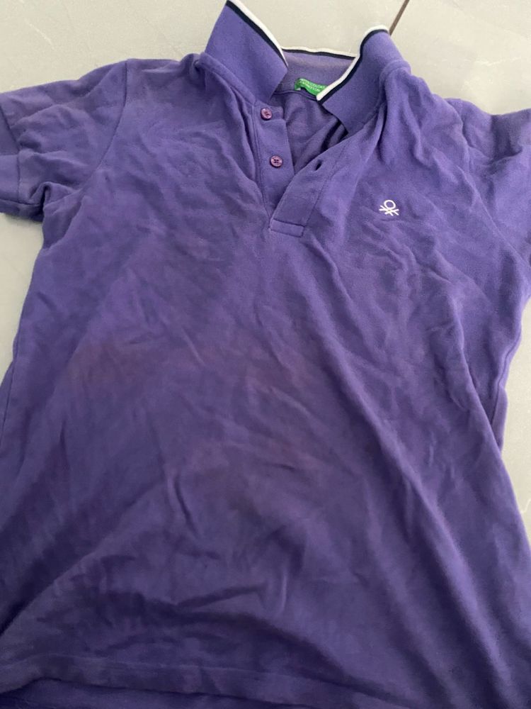 Purple Benetton Polo T-Shirt