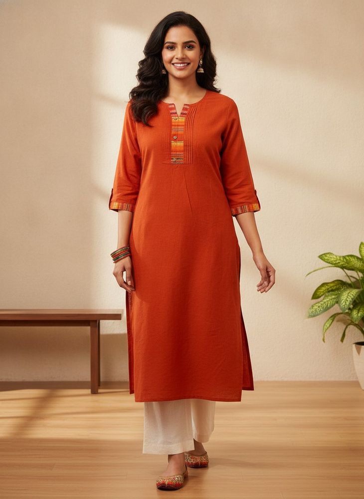 Vibrant Orange Kurta