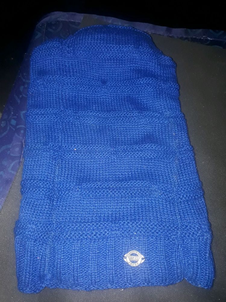blue colour woolen binny  cap
