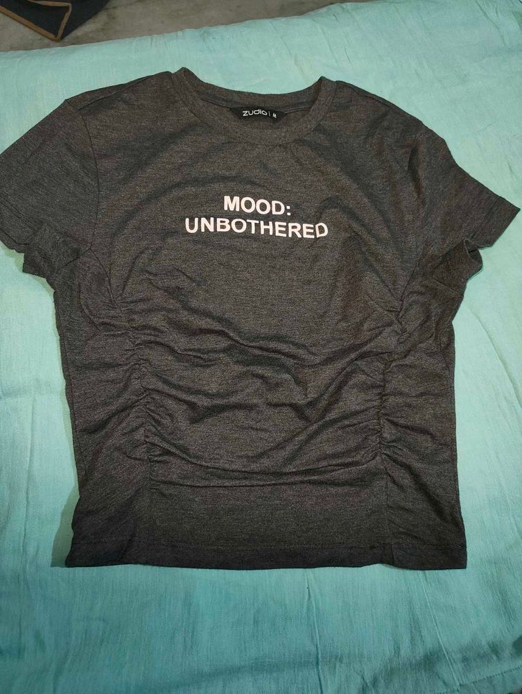 Grey "Mood: Unbothered" Graphic Tee