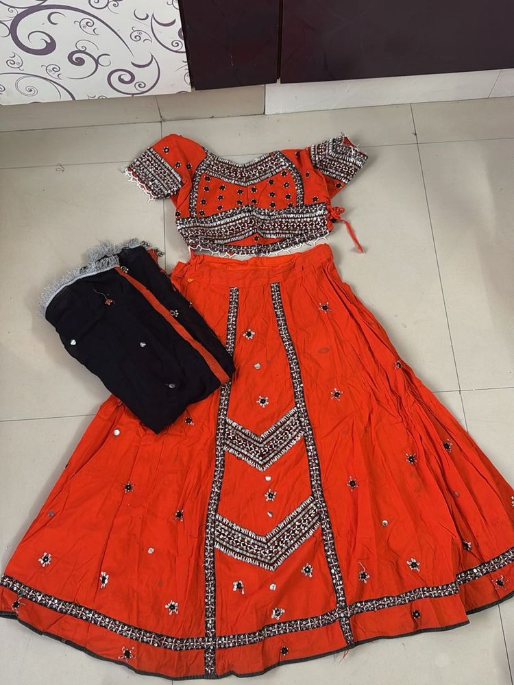 Vibrant Orange Lehenga Choli Set