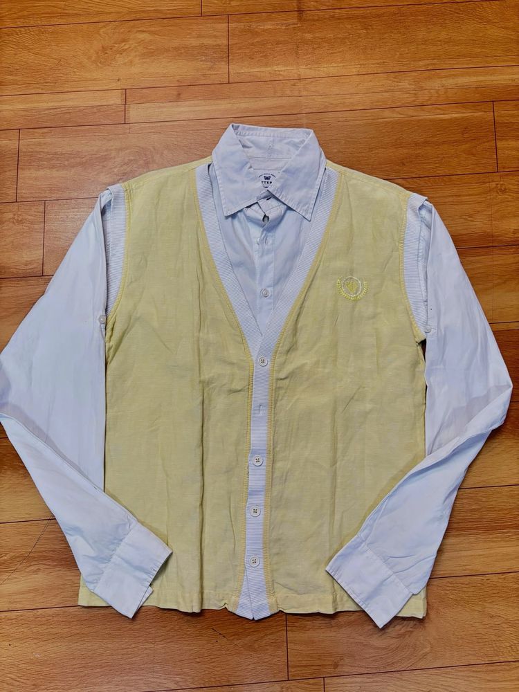 Light Yellow Sleeveless Cardigan