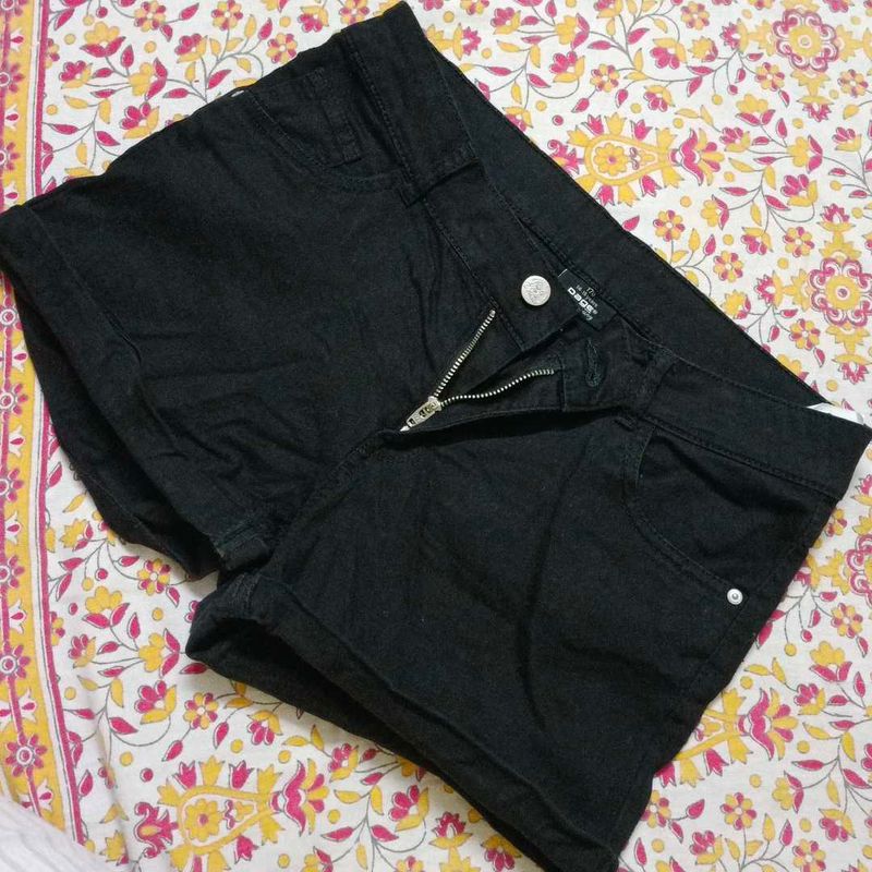 Black Denim Shorts
