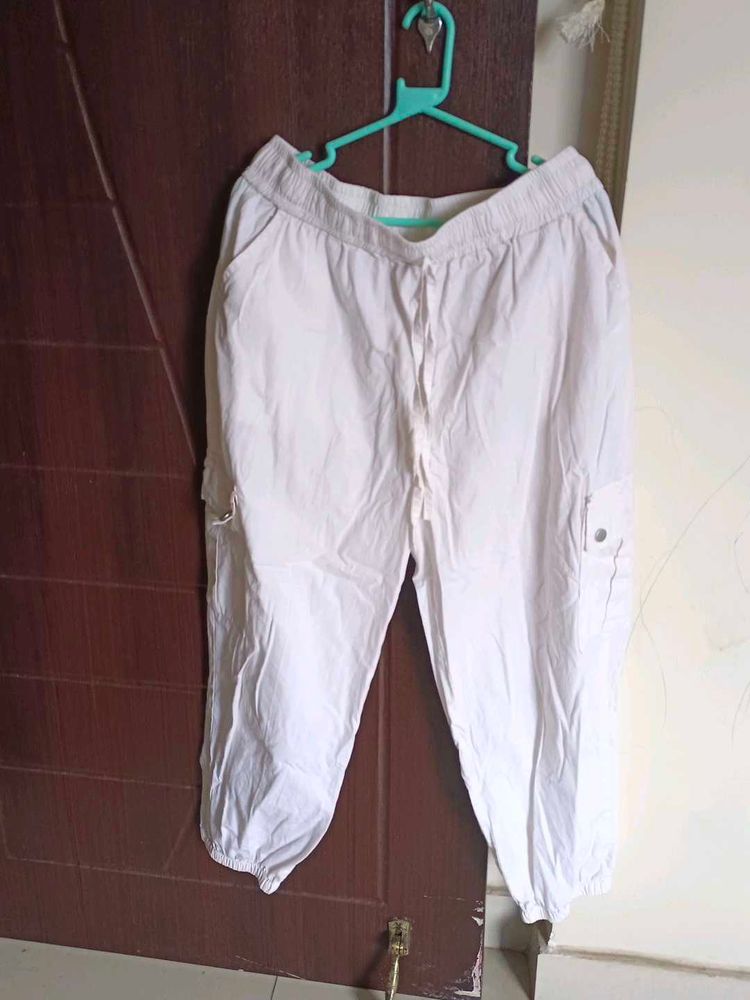 Casual White Cargo Pants